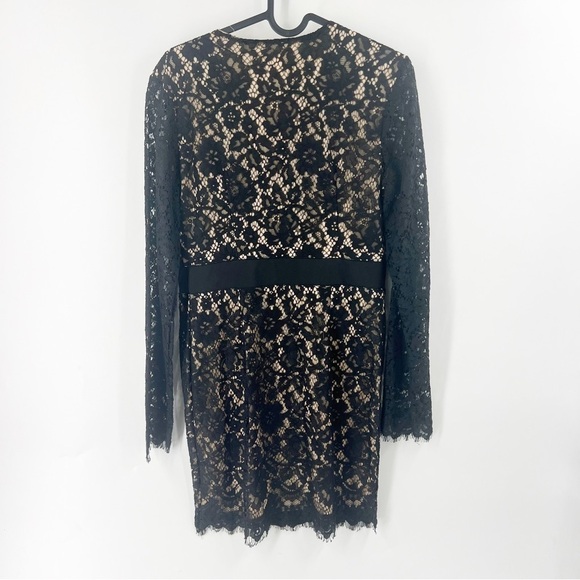 ✅L’atiste Black Lace Dress Low Cut and Zipper FRONT SIZE MEDIUM COCKTAIL WEDDING - Picture 9 of 9